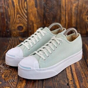 Vtg 1999 Converse Jack Purcell Women Platform Low Top Sneaker Mint Green Size 12